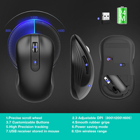 Mouse Nirkabel OEM Portabel untuk PC Kantor, Mouse Senyap untuk Laptop, Mouse Optik Ergonomis, Mouse Nirkabel 2.4G