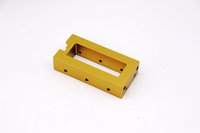 Support en alliage d'aluminium anodisé or, usiné CNC de précision, avec trou fendu, pièce de support en aluminium pour équipement