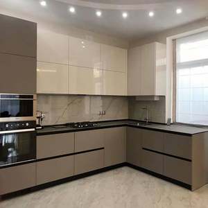 Custom Modular Modern Kitchen <b>Cabinets</b> Sleek Stylish Design Luxury Full Home Solution Steel Carcase Faucet Sink Apartments - Product Image 2