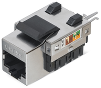 Cat6 FTP 90 Derajat Plastik RJ45 Keystone Jack untuk Pelat Dinding & Panel Patch