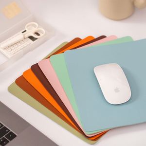 Small Leather Mouse <b>Pad</b> Anti slip Solid Color Simple Laptop Mouse <b>Pad</b> Office <b>Desk</b> <b>Pad</b> Pattern LOGO - Product Image 2