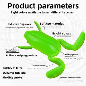 เหยื่อตกปลาเทียมคุณภาพสูงเหยื่อกบพลาสติกไบโอมิเมติกส์สำหรับปลาแบสและปลาดุกในแม่น้ำ - Product Image 3