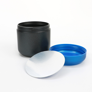 Bouteilles en plastique de qualité supérieure de 500 ml en HDPE noir brillant anti-UV de 16 oz pour l'emballage de poudre de protéines, pots en plastique avec couvercles - Product Image 1