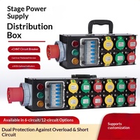 Boîtier de distribution d'alimentation LED 6 canaux pour scène, étanche IP44, entrée 16A, 12 canaux de sortie, 220V, portable et compact HFE