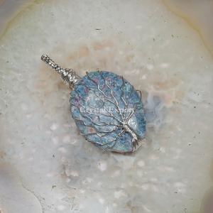 Colgante de envoltura de alambre con forma de árbol de zoisita de rubí con ágata Compre su propio collar de envoltura de cristal - Product Image 1