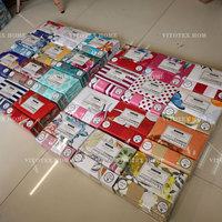 Set Sprei Natal Motif Garis dan Bunga Berkualitas Tinggi Grosir, Elastis, 6 Buah Termasuk Sarung Bantal untuk Penggunaan Rumah dan Rumah Sakit