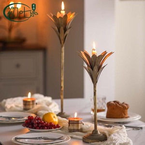 Christmas Iron <b>Candlestick</b> Flower Design Home Decoration Metal Craft - Product Image 2