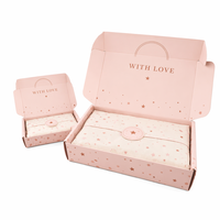 Cajas de Embalaje Plegables Personalizadas con Logotipo, Ahorro de Espacio, Color Rosa, Pequeñas y Medianas, Impresión Personalizada, Cajas de Cartón para Envíos al por Mayor