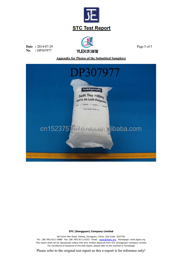 White Polyester Fiber polyfill, Fluff Stuffing High Resilience Fill Fiber
