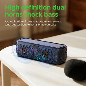 Ip65 Không Thấm Nước Năng Lượng Mặt Trời Loa Không Dây Xách Tay 12H Thời Gian Chơi Stereo LED Ánh Sáng TF AUX Hỗ Trợ Hoàn Hảo Cho Ngoài Trời Cắm Trại Đi Xe Đạp - Product Image 5