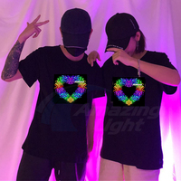 T-shirt LED Ailes d'Aigle, activé par le son, clignotant, égaliseur musical lumineux, T-shirt LED