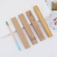 Brosse à dents biodégradables en bambou sans BPA, sans boîte personnalisée en plastique, logo laser, 10 pièces