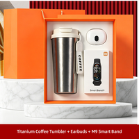 Ensemble Cadeau Premium en Titane de Qualité Export, Bracelet Intelligent Portable, Moniteur IP65, Écouteurs sans Fil Type C, Mug de Voyage 500ml – Meilleur Choix
