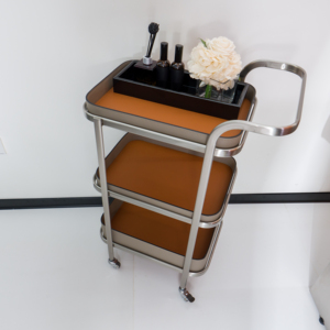 Nieuwe model oranje beauty verstelbare roestvrijstalen moderne salon trolley draagbare kar voor gebruik in de woonkamer - Product Image 4