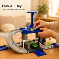 Ensemble de jouets de stationnement DIY avec fonction d'éjection et voiture en alliage pour enfants, boîte cadeau de jeu d'assemblage pour garçons et filles