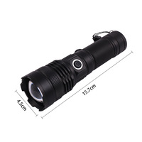 Nouvelle lampe torche LED blanche 30W haute luminosité longue portée en aluminium IP65 étanche avec zoom pour le camping en plein air rechargeable par USB