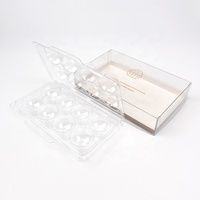 Plateau à paillettes pour bonbons au chocolat, emballage transparent pour animaux de compagnie, 8 unités, avec boîte en plastique