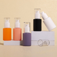 Bunte weiße Pumpe 30ml Flasche Frosted Flat Shoulder ätherisches Öl Serum Glasflasche