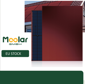 แผงโซลาร์เซลล์ Moolar BIPV สีแดง กระจกสองชั้น 400W TOPCon สต็อกยุโรป - Product Image 1