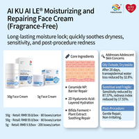 Crème réparatrice hydratante sans parfum pour le visage, crème à la céramide NP 2D, acide hyaluronique, crème pour la barrière cutanée, pour peaux sensibles