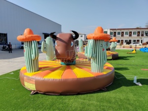 Taureau de rodéo gonflable commercial en PVC sans alimentation électrique pour enfants, idéal pour les fêtes de carnaval, les fêtes de jardin et la location d'équipements de divertissement. - Product Image 5
