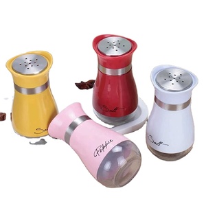Cute Salt and Pepper Stainless Steel Glass Bottom Spice Dispenser Sea Salt Sugar Refillable Pepper Seasoning Cans - Product Image 2
