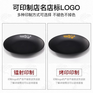 Melamine black round dessert plate, barbecue plate, <b>grilled</b> meat plate, cold dish plate, bone plate, plastic steak plate, - Product Image 5