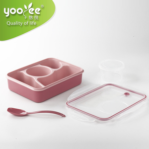 Hộp Cơm Trưa YOOYEE Bento Nhà Máy Trung Quốc BPA Hộp Lưu Trữ 3 Ngăn Miễn Phí & Thùng Đựng Thực Phẩm Hộp Nhựa PP Kín Khí Hình Chữ Nhật - Product Image 5