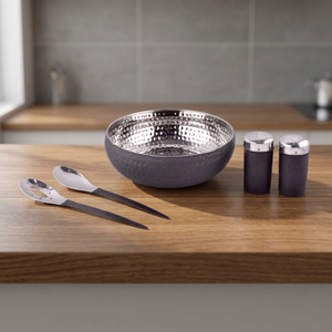 Ensemble de bols à mélanger et de serveurs à salade en acier inoxydable de qualité supérieure en gros, design sel et poivre - Product Image 1