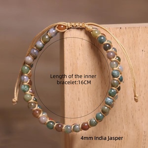 Natural stone double-layer <b>bracelet</b>, meditation triple prosperity success <b>crystal</b> energy stone jewelry gift wholesale - Product Image 2