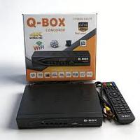 Récepteur Combo Q-BOX DVB T2+S2 pour l'Afrique, Décodeur TV Numérique HD H.264, Prise en Charge du WiFi, 4K, TV Terrestre et Satellite