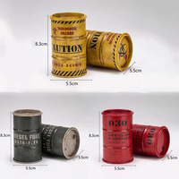 Modèle de fût d'huile en fer miniature, modèle de scène de jeux de guerre, boîte de rangement, décoration de bureau, modèle de voiture, cadeaux pour garçons