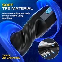 Saugender Männlicher Masturbator Penispumpe 10 Vibrationen & 5 Saugstärken Superweicher TPE 6,7 Zoll Kanal Vibrierender Freihändiger Männlicher Masturbator