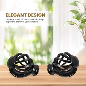 <span class=keywords><strong>Tringle</strong></span> à rideau murale <span class=keywords><strong>extensible</strong></span>, réglable, décorative, durable, écologique, noire, 28-48 pouces, moderne pour chambre à coucher - Product Image 3