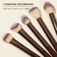 Lot de 13 pinceaux de maquillage professionnels portables, véganes, pour le visage, la poudre et les fards à paupières, avec étui en PU, marque privée