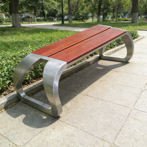 Panchina <span class=keywords><strong>da</strong></span> <span class=keywords><strong>Giardino</strong></span> in Legno di Canfora e Acciaio Inossidabile per Esterni e Patio - Product Image 2