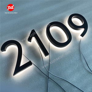 Customade Outdoor Metal Led Backlit Floating <strong>Door</strong> <strong>Name</strong> House Numbers Hotel <strong>Front</strong> Digital Serial Room Number <strong>Plates</strong> - Product Image 2