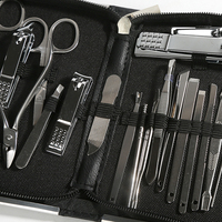 Ensemble de coupe-ongles multifonctionnel pour manucure avec étui en cuir, logo personnalisé, 11 pièces, 21 pièces, 26 pièces, accessoires pour nail art