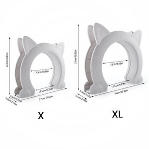 ประตูแมวสำหรับประตูภายใน กล่องทรายสัตว์เลี้ยงแบบซ่อน ประตูสัตว์เลี้ยง ประตูแมว สีดำ/ขาว - Product Image 4