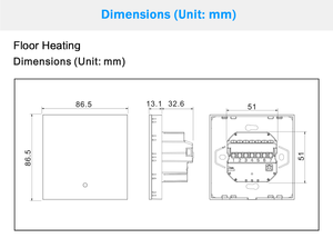 16A lập trình wifi thông minh nhiệt với màn hình cảm ứng ABS điện dưới sàn sưởi ấm Wi-Fi điều khiển nhiệt độ tuya thông minh - Product Image 5