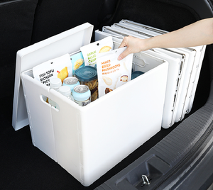 Boîte de rangement en plastique blanc, garde-robe empilable et pliable, facile à plier, pour vêtements de grande capacité, <span class=keywords><strong>Binx</strong></span> avec couvercle, dernière version - Product Image 3