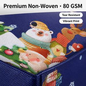 <b>Christmas</b> Non-Woven Reusable <b>Gift</b> Tote <b>Bag</b> with PP Webbing Handle Merry Cartoon Print Shopping <b>Bag</b> - Product Image 3