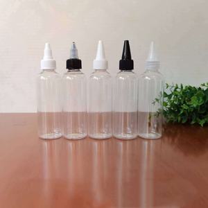 Hot Selling 100ml 120ml 200ml <b>Plastic</b> PET Pointed Hair Oil Nozzle Clear <b>Squeeze</b> <b>Bottles</b> With Twist Caps - Product Image 2