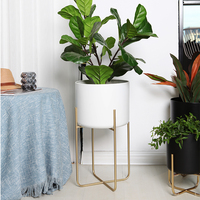 Support à plantes doré, décoration intérieure moderne, style mid-century, support de présentation, étagère en fer forgé, support à plantes en métal pour pot de fleurs d'intérieur