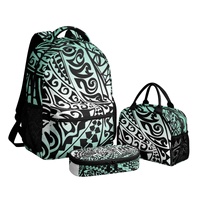 Ensemble de sacs à dos souples unisexes en polyester (3 pièces) pour production en petites séries, avec fermeture éclair, bretelles courbées et antivol