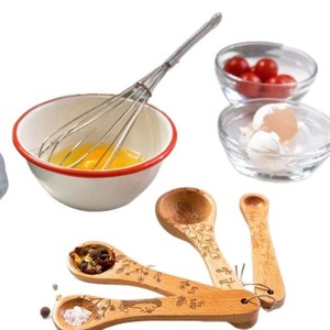 Ensemble de cuillères à mesurer en bois de style japonais, 4 pièces, outil de cuisine créatif pour la cuisson et la pâtisserie - Product Image 5