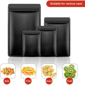 Túi Nhôm Đa Năng Đứng Lên Túi Dây Kéo Màu Đen Mờ Nhiều Kích Cỡ Tùy Chỉnh Zipper Top Thực Phẩm Cà Phê Túi Lưu Trữ - Product Image 4