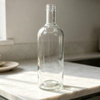 Botol Kaca Wiski/Liquor Berbahan Kayu, Tutup Gabus, Dasar Tebal, Kapasitas Sesuai Pesanan, Grosir Langsung dari Pabrik