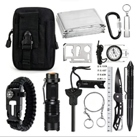 Sac banane tactique marron DPT en gros, kit de survie et équipement d'urgence multifonctionnel pour le camping et la randonnée, emballage inclus
