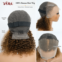 Rambut Manusia Remy 12A Grosir, Wig Bob Keriting Pendek 13x4 Lace Front dengan Kepadatan 200% Premium Mewah Highlight P4/27 untuk Wanita
